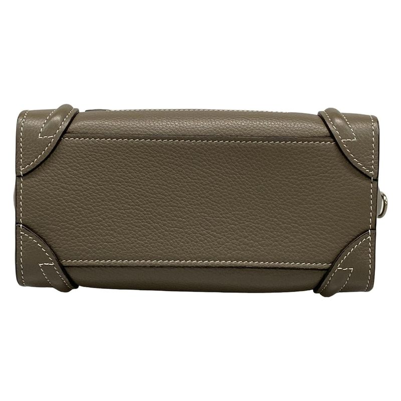 Celine Handbag Luggage Nano Shopper Gray Beige