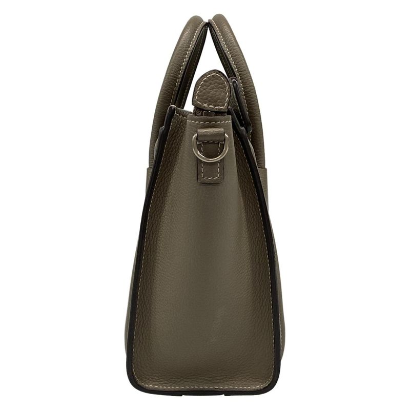 Celine Handbag Luggage Nano Shopper Gray Beige