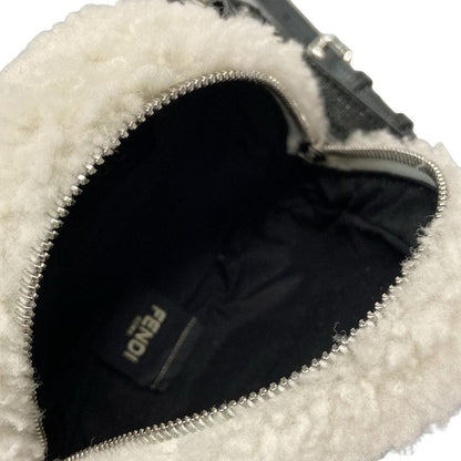 Fendi Shoulder Bag Rice Ball Bag 7as240-apu0 White And Black Detachable Strap