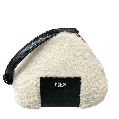 Fendi Shoulder Bag Rice Ball Bag 7as240-apu0 White And Black Detachable Strap