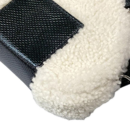 Fendi Shoulder Bag Rice Ball Bag 7as240-apu0 White And Black Detachable Strap