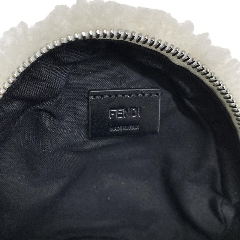 Fendi Shoulder Bag Rice Ball Bag 7as240-apu0 White And Black Detachable Strap