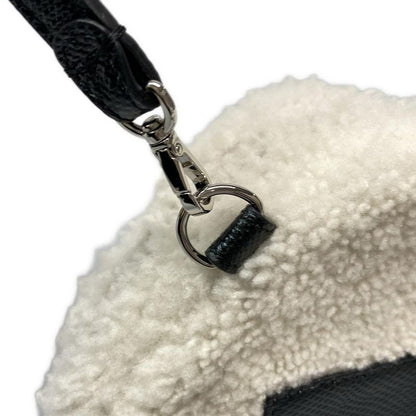 Fendi Shoulder Bag Rice Ball Bag 7as240-apu0 White And Black Detachable Strap