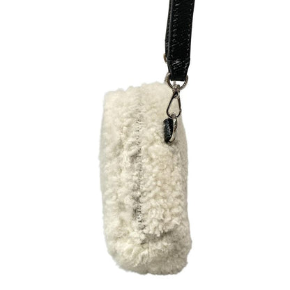 Fendi Shoulder Bag Rice Ball Bag 7as240-apu0 White And Black Detachable Strap