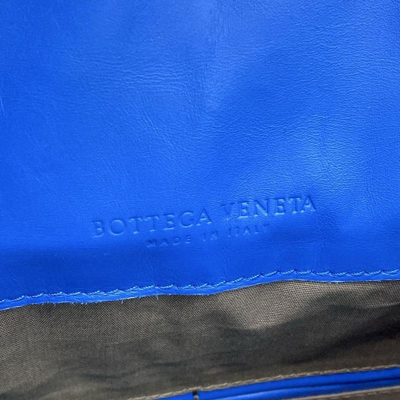 Bottega Veneta Backpack Sac Intrecciato Blue Leather