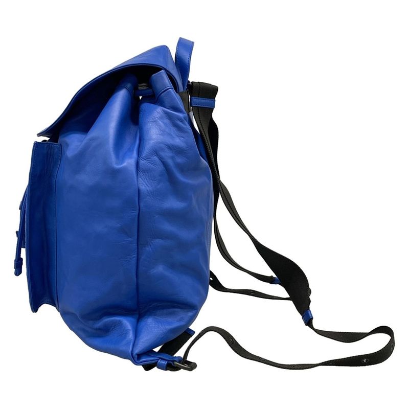 Bottega Veneta Backpack Sac Intrecciato Blue Leather