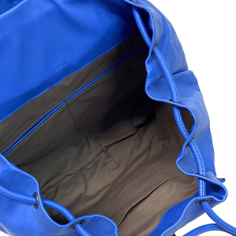 Bottega Veneta Backpack Sac Intrecciato Blue Leather