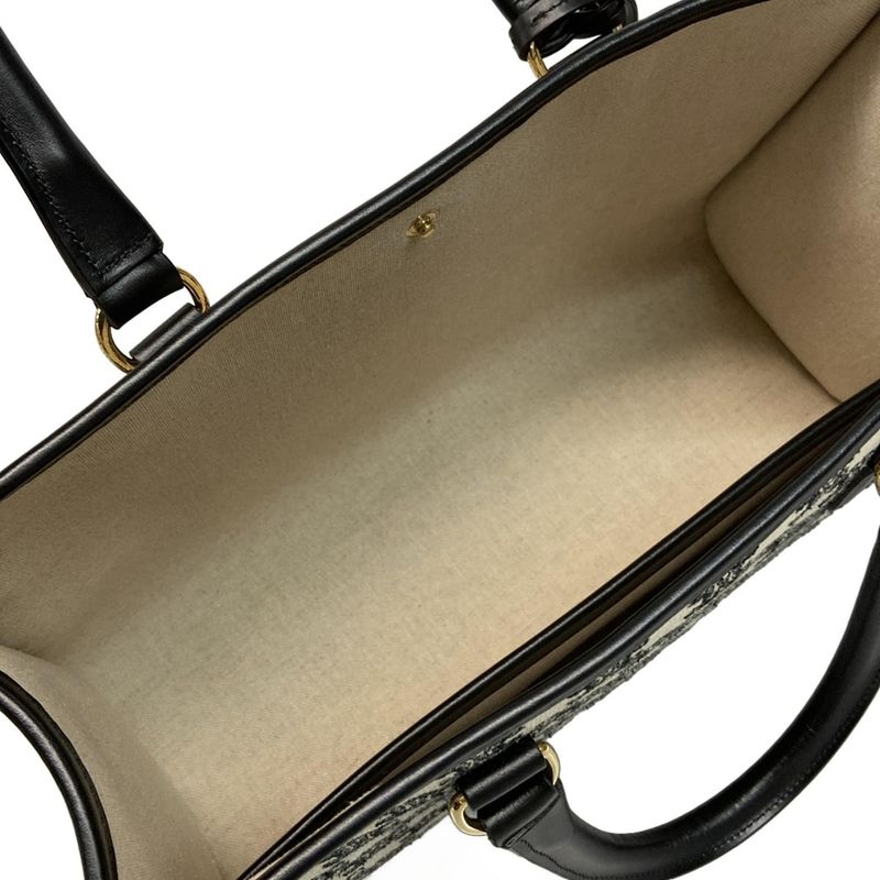 Celine Mini Horizontal Cabas Tote Ivory And Black Leather