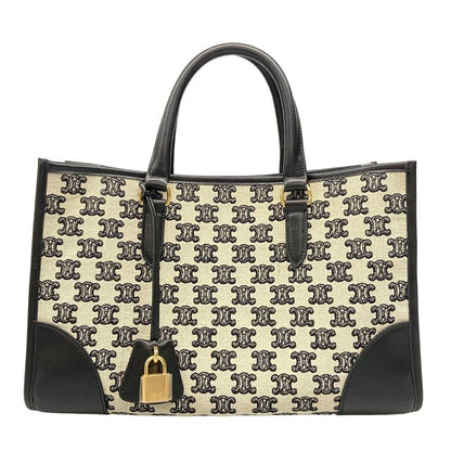 Celine Mini Horizontal Cabas Tote Ivory And Black Leather