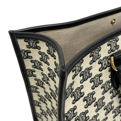 Celine Mini Horizontal Cabas Tote Ivory And Black Leather