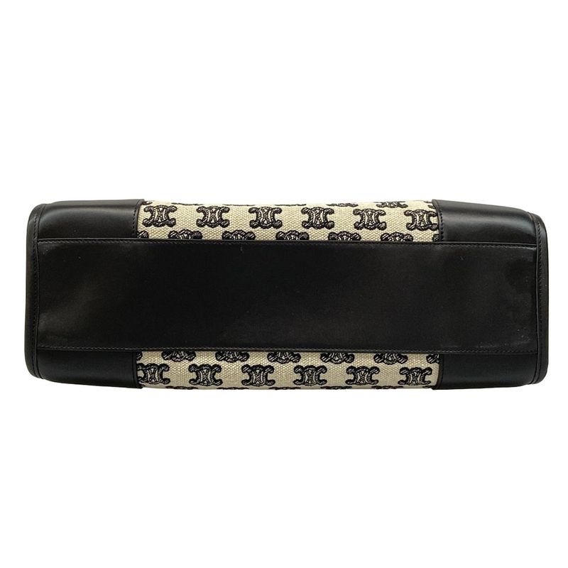 Celine Mini Horizontal Cabas Tote Ivory And Black Leather