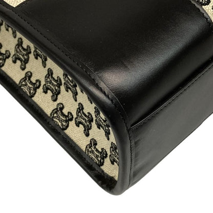 Celine Mini Horizontal Cabas Tote Ivory And Black Leather