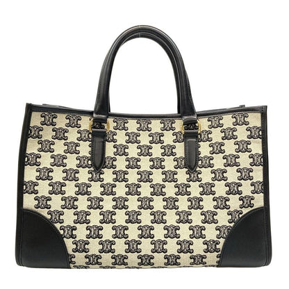 Celine Mini Horizontal Cabas Tote Ivory And Black Leather