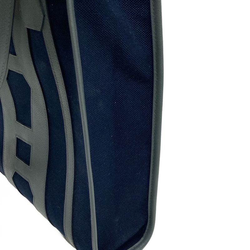 Hermes Petite Ash Clochette Tote Bag Dark Navy And Dark Grey