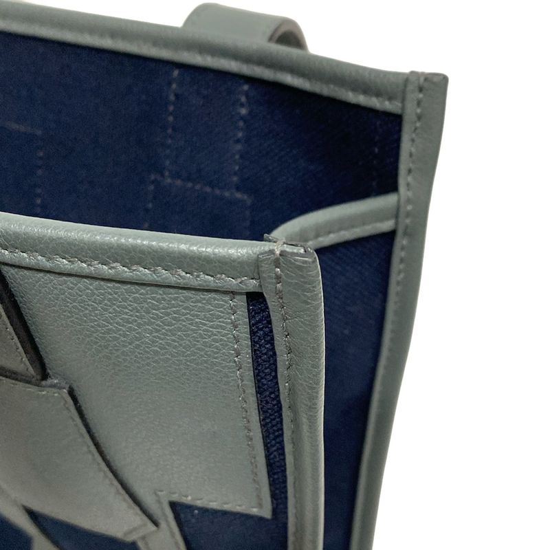 Hermes Petite Ash Clochette Tote Bag Dark Navy And Dark Grey