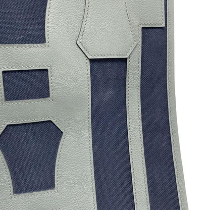 Hermes Petite Ash Clochette Tote Bag Dark Navy And Dark Grey