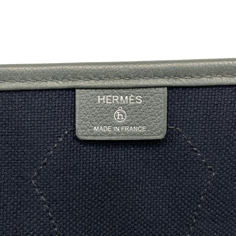 Hermes Petite Ash Clochette Tote Bag Dark Navy And Dark Grey