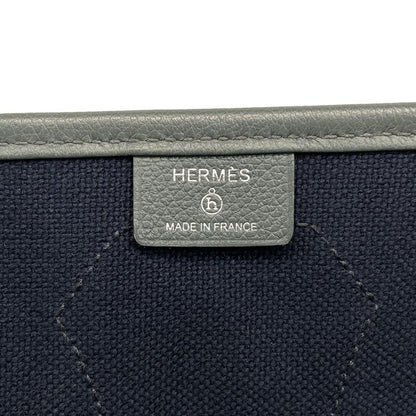 Hermes Petite Ash Clochette Tote Bag Dark Navy And Dark Grey