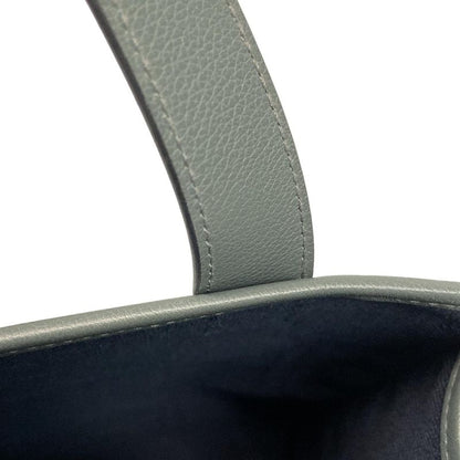 Hermes Petite Ash Clochette Tote Bag Dark Navy And Dark Grey