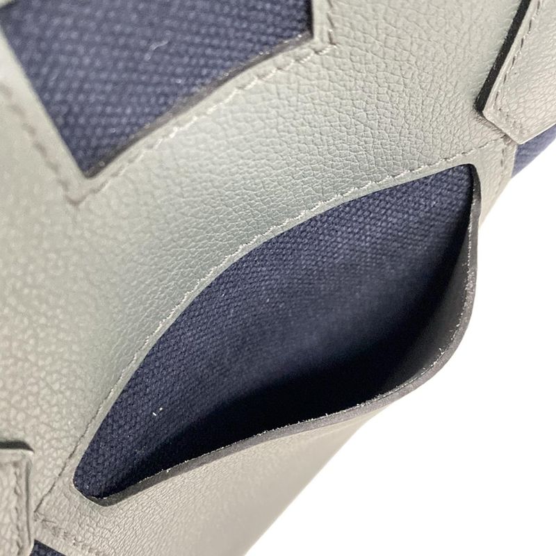 Hermes Petite Ash Clochette Tote Bag Dark Navy And Dark Grey