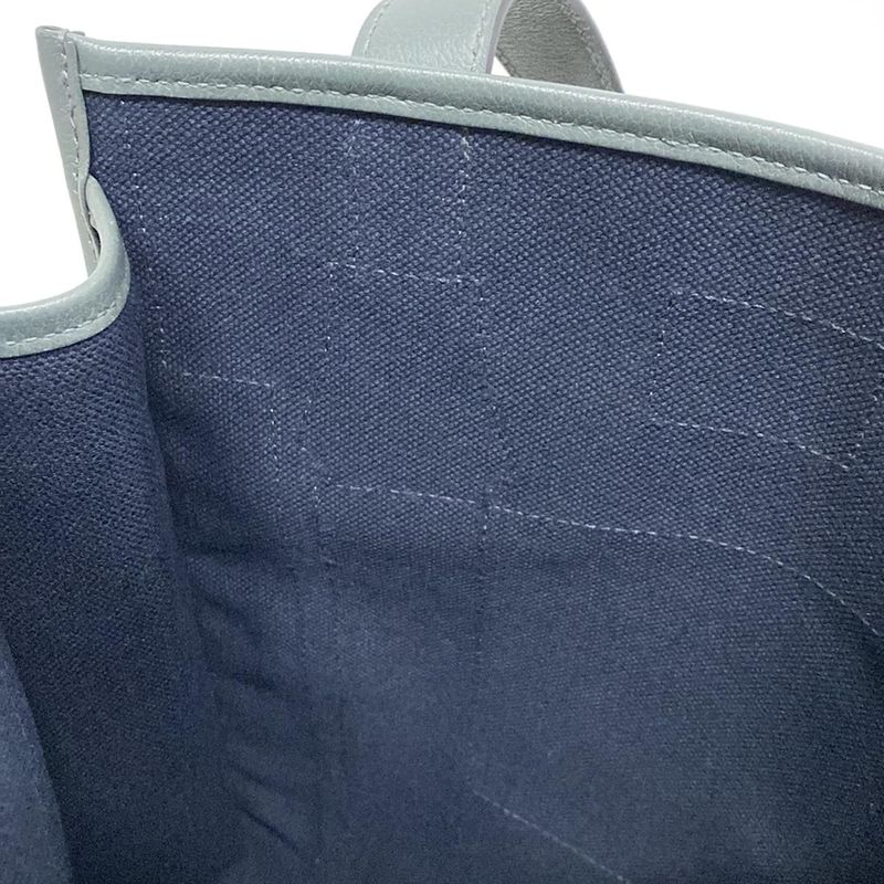 Hermes Petite Ash Clochette Tote Bag Dark Navy And Dark Grey