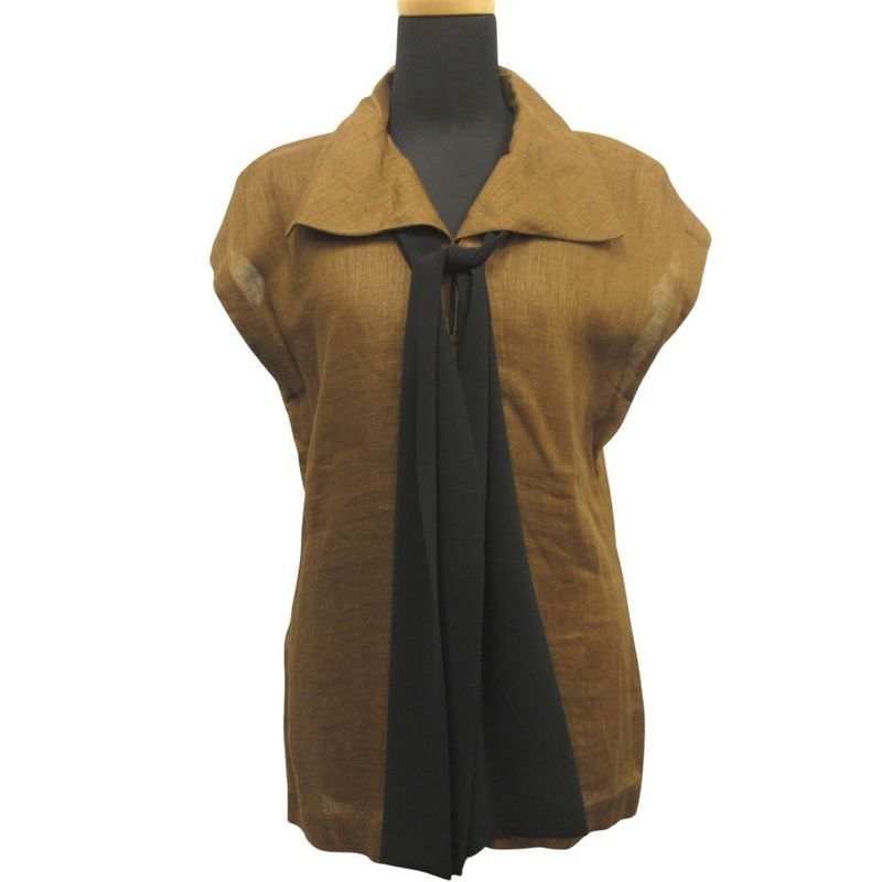 Good Yves Saint Laurent 90's Sleeveless Linen Shirt Blouse