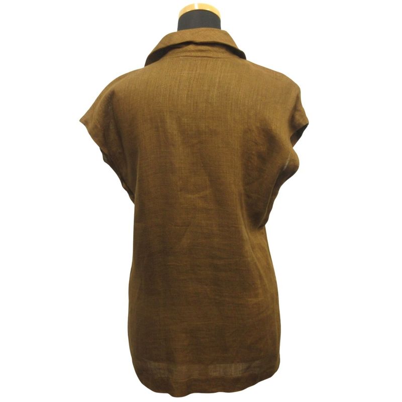 Good Yves Saint Laurent 90's Sleeveless Linen Shirt Blouse