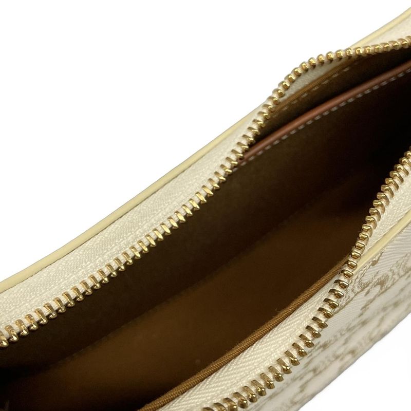 Celine Shoulder Bag Triomphe Canvas Ava Bag 193952bzj01bc White And Brown