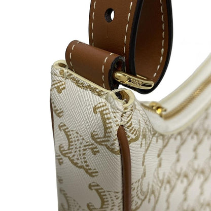 Celine Shoulder Bag Triomphe Canvas Ava Bag 193952bzj01bc White And Brown