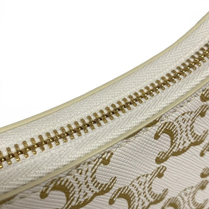 Celine Shoulder Bag Triomphe Canvas Ava Bag 193952bzj01bc White And Brown