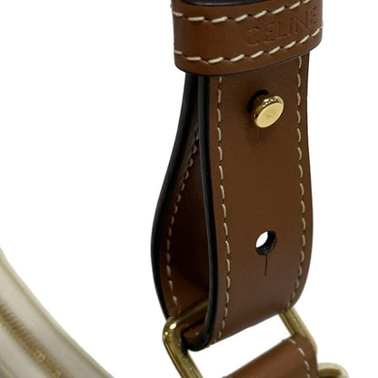 Celine Shoulder Bag Triomphe Canvas Ava Bag 193952bzj01bc White And Brown