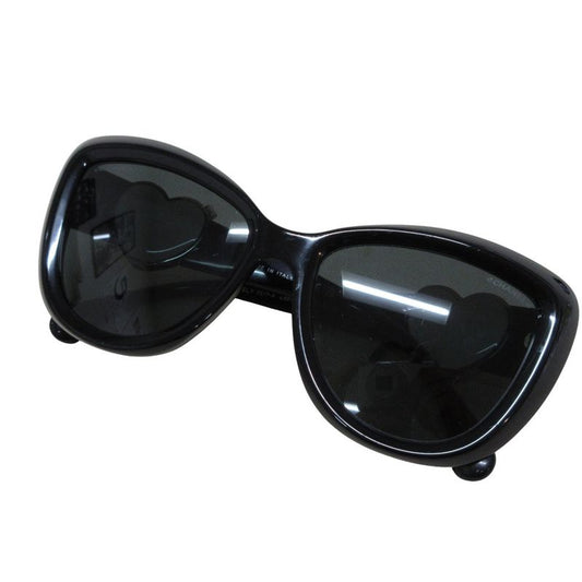 Chanel Heart Shape Coco Mark Sunglass Es 5517-a Black Frame Ladies Used