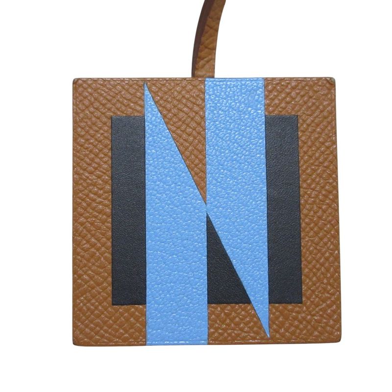 Hermes Lettre Au Carré Bagcharm Initials N Brown Bluewomen's Used