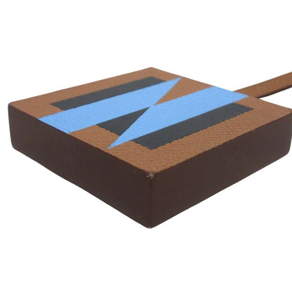 Hermes Lettre Au Carré Bagcharm Initials N Brown Bluewomen's Used