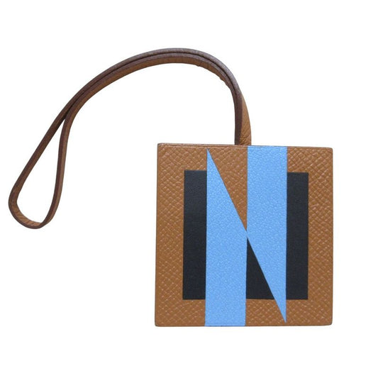 Hermes Lettre Au Carré Bagcharm Initials N Brown Bluewomen's Used