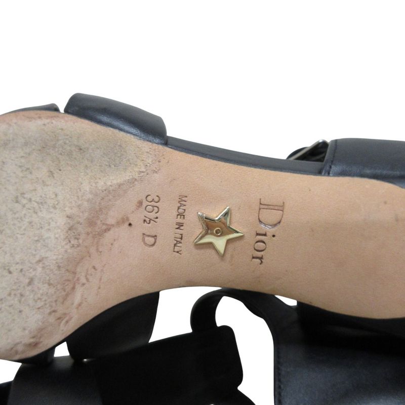Good Christian Dior Sauvage Leather Gurkha Sandals 36 1/2 Equivalent to 23.5cm