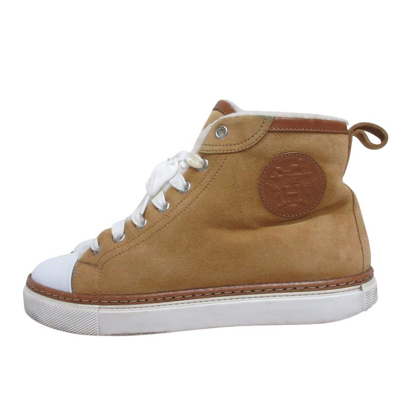 Good Hermes Jimmy Mouton High Cut Sneakers 36 1/2 23.0cm (9.06in) Equivalent