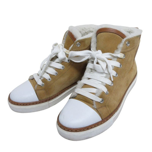 Good Hermes Jimmy Mouton High Cut Sneakers 36 1/2 23.0cm (9.06in) Equivalent