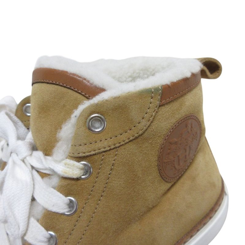 Good Hermes Jimmy Mouton High Cut Sneakers 36 1/2 23.0cm (9.06in) Equivalent