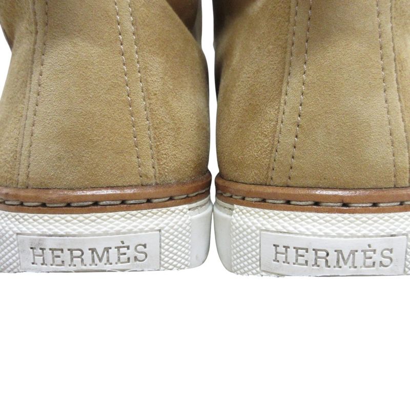 Good Hermes Jimmy Mouton High Cut Sneakers 36 1/2 23.0cm (9.06in) Equivalent