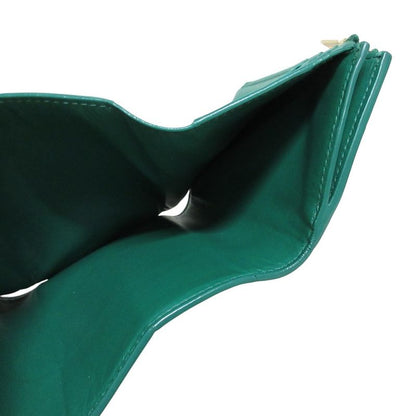 Bottega Veneta Cassette Maxi Intrecciato Compact Wallet Trifold Green Ladies