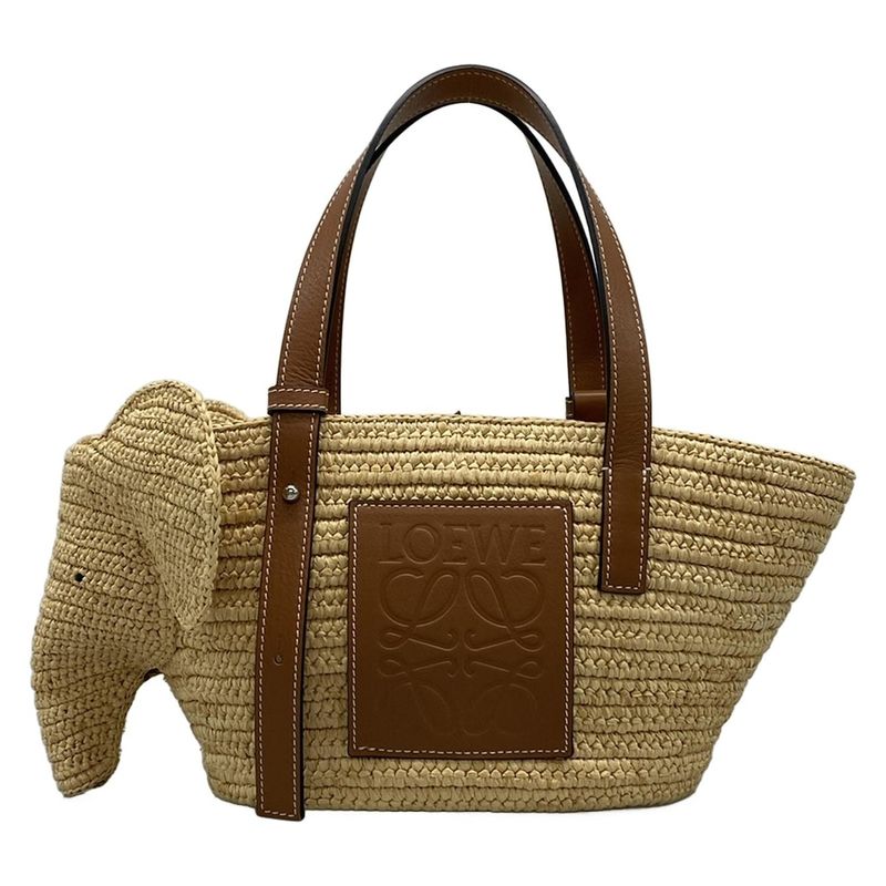 Loewe Tote Bag Elephant Basket Small Beige And Brown Basket Bag