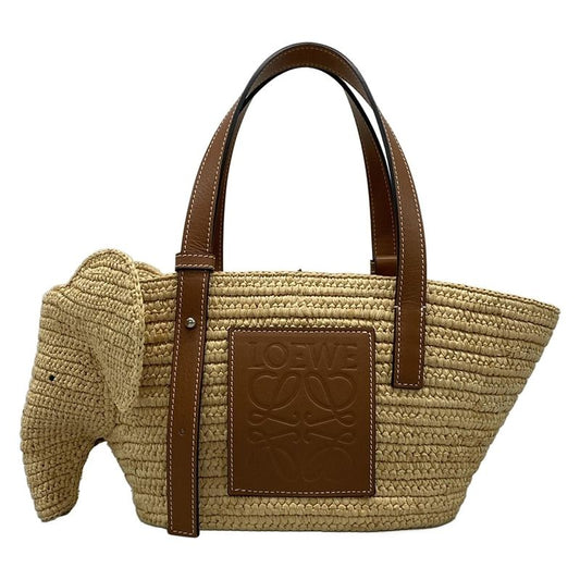 Loewe Tote Bag Elephant Basket Small Beige And Brown Basket Bag