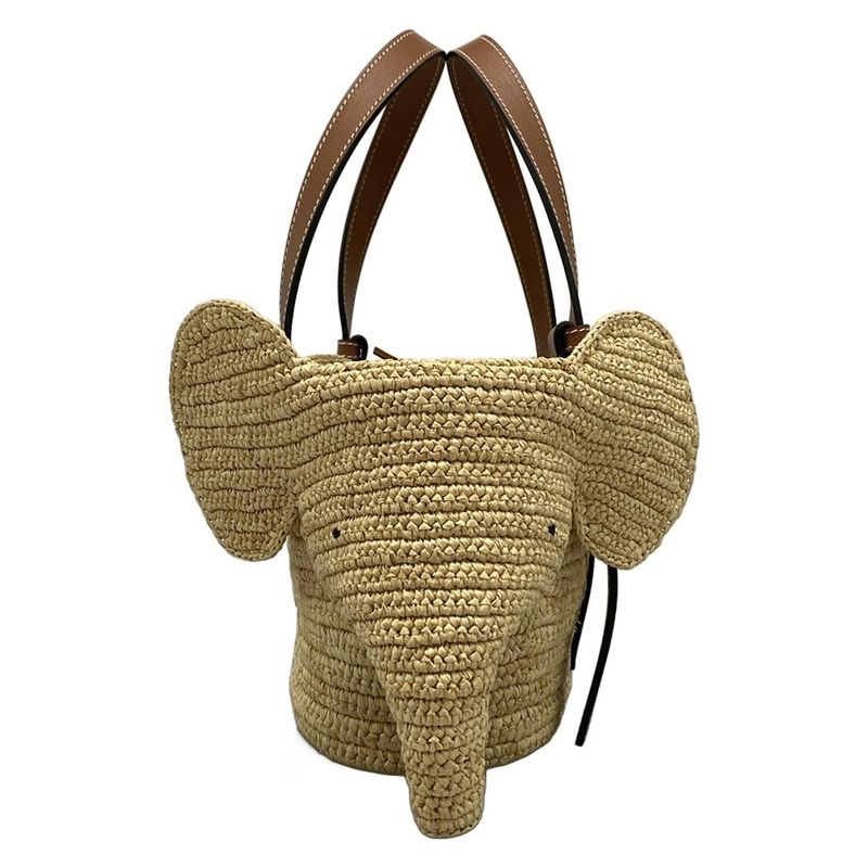 Loewe Tote Bag Elephant Basket Small Beige And Brown Basket Bag