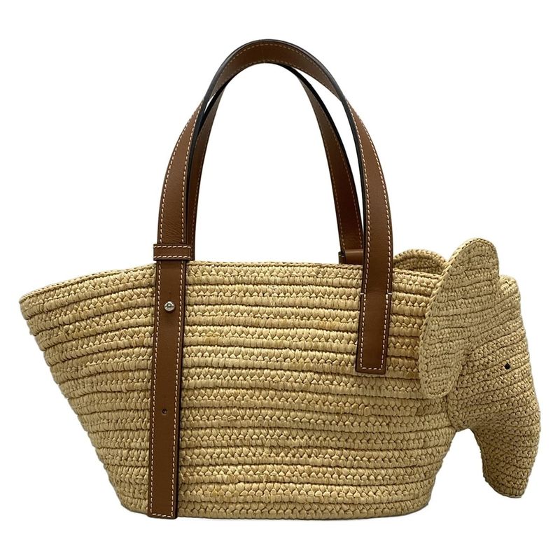 Loewe Tote Bag Elephant Basket Small Beige And Brown Basket Bag