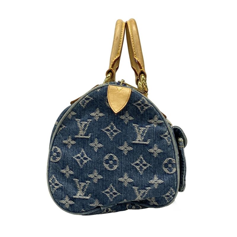 Louis Vuitton Handbag Monogram Denim Neo Speedy M95019 Blue Cotton Leather