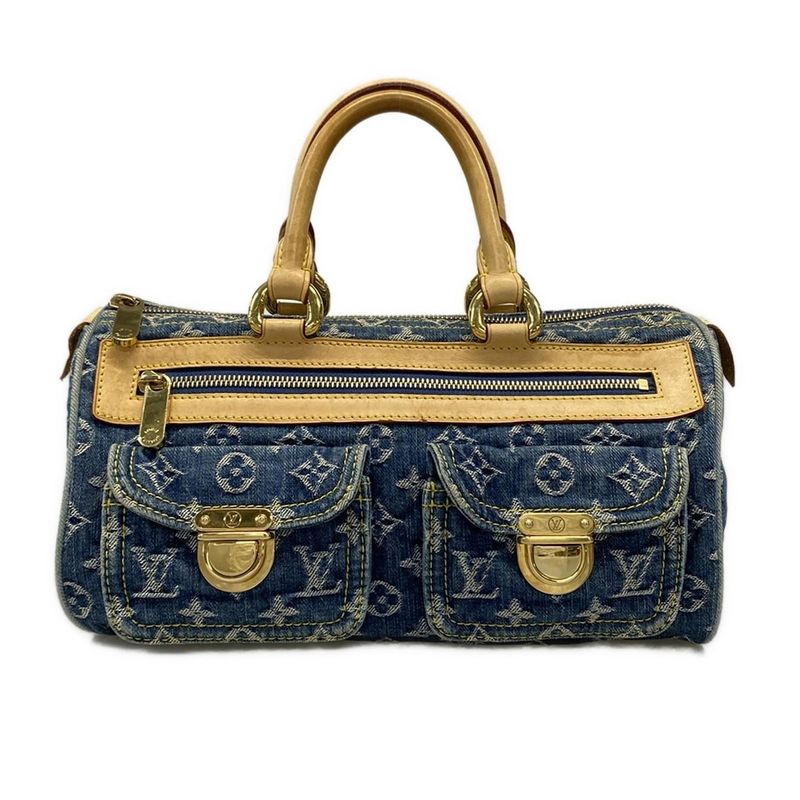 Louis Vuitton Handbag Monogram Denim Neo Speedy M95019 Blue Cotton Leather