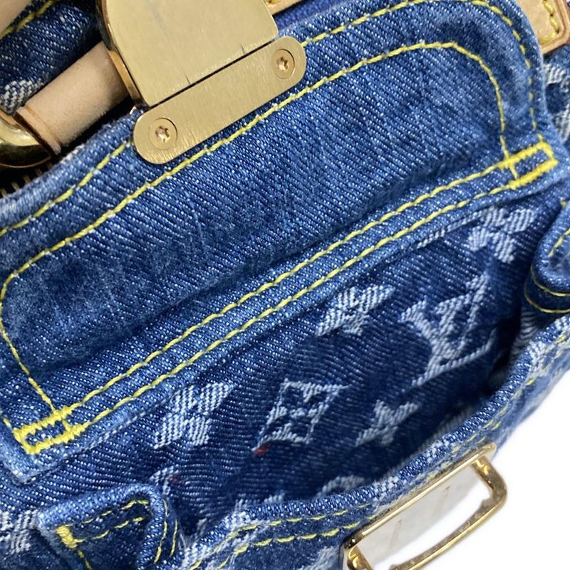 Louis Vuitton Handbag Monogram Denim Neo Speedy M95019 Blue Cotton Leather