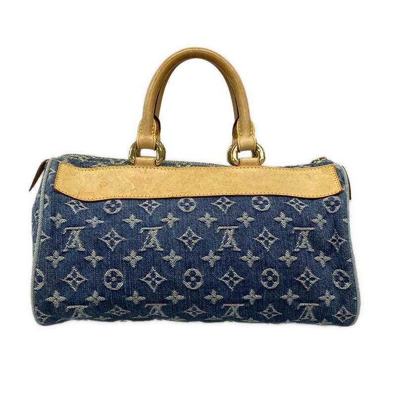 Louis Vuitton Handbag Monogram Denim Neo Speedy M95019 Blue Cotton Leather