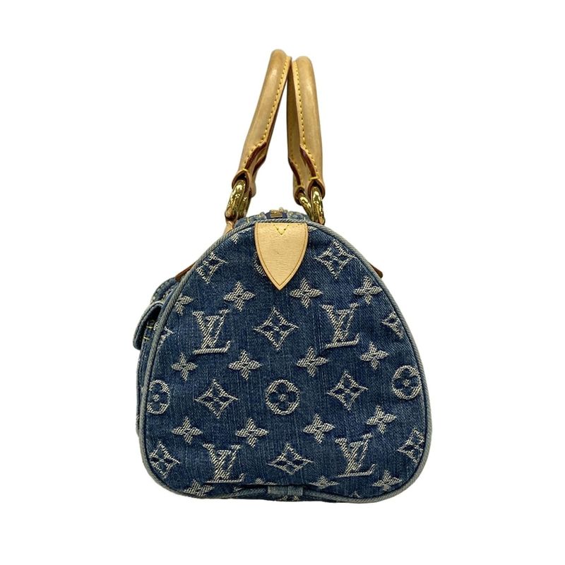 Louis Vuitton Handbag Monogram Denim Neo Speedy M95019 Blue Cotton Leather